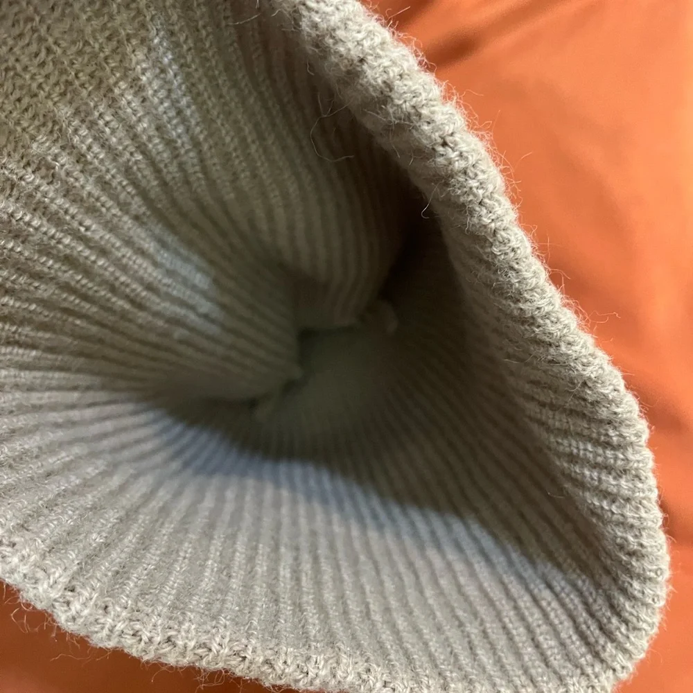Tan Ribbed Knit Beanie